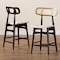 Baxton Studio Tarana Mid-Century Modern Cream Fabric and Black Finished Wood 2-Piece Counter Stool Set, PR 235-2PC-13309-ZORO - alternate 4